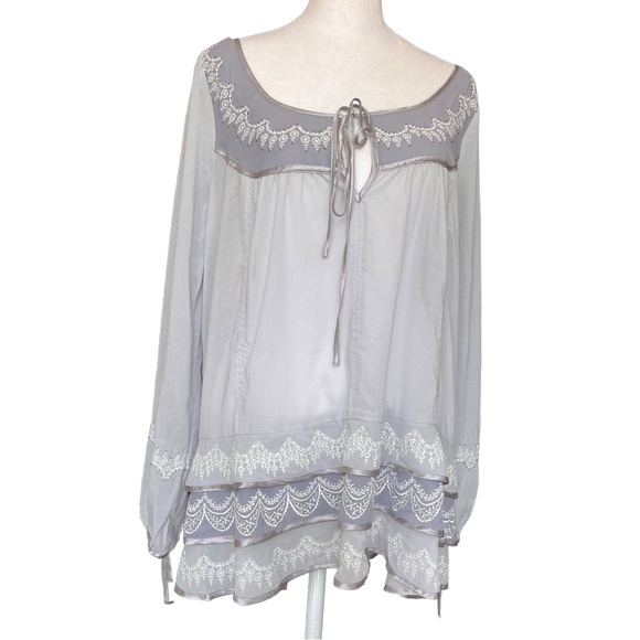 NWT Anthropologie Lithe Boho Beaded Top AMAZING DETAILS size 14 - Picture 4 of 14